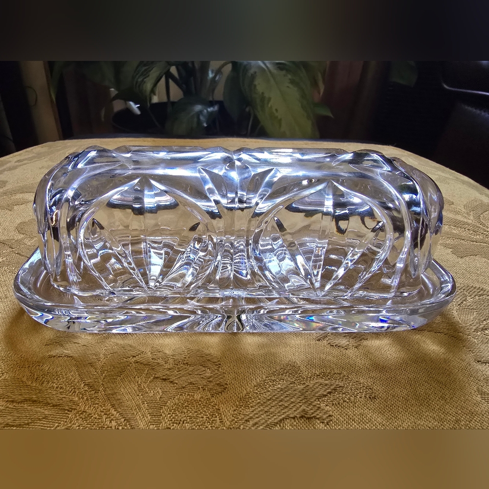 NWOT, Vintage, Cut Glass, Butter Dish